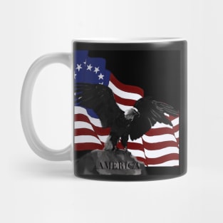 13 Star American Flag with a Bald Eagle Mug